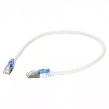 EFB RJ45 patch-kaapeli Cat.6A S/FTP LSZH BC AWG26 lukittava valkoinen 0,5 m