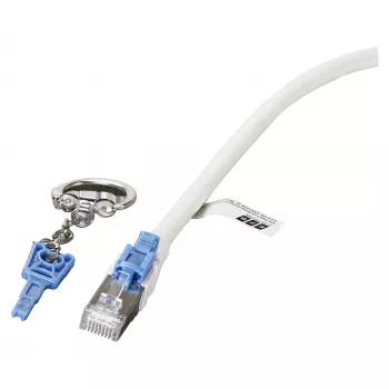EFB RJ45 patch-kaapeli Cat.6A S/FTP LSZH BC AWG26 lukittava valkoinen 0,5 m