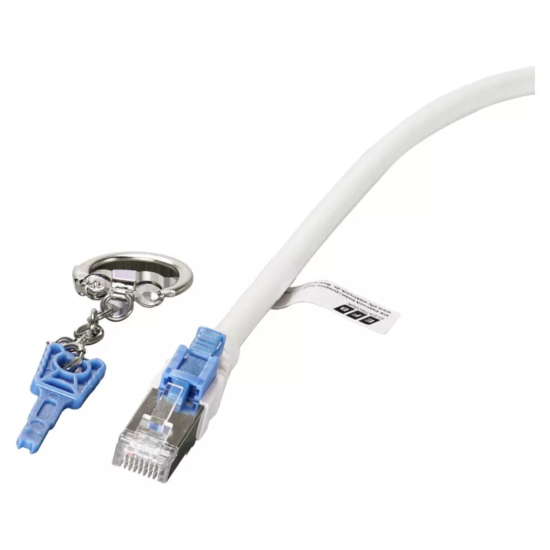 EFB RJ45 patch-kaapeli Cat.6A S/FTP LSZH BC AWG26 lukittava valkoinen 0,5 m
