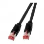 EFB RJ45 patch-kaapeli Cat.6A S/FTP LSZH Draka UC900 TM21 musta 0,25 m