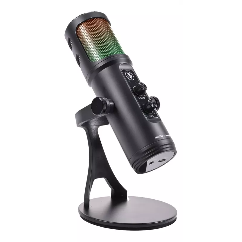 Deltaco Gaming RGB suoratoistomikrofoni musta