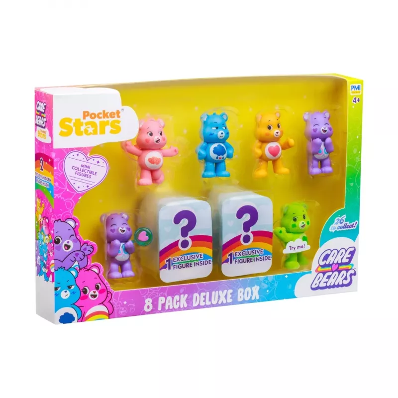Care Bears S1 figuurit – 8 kpl:n Deluxe-laatikko (valikoima)