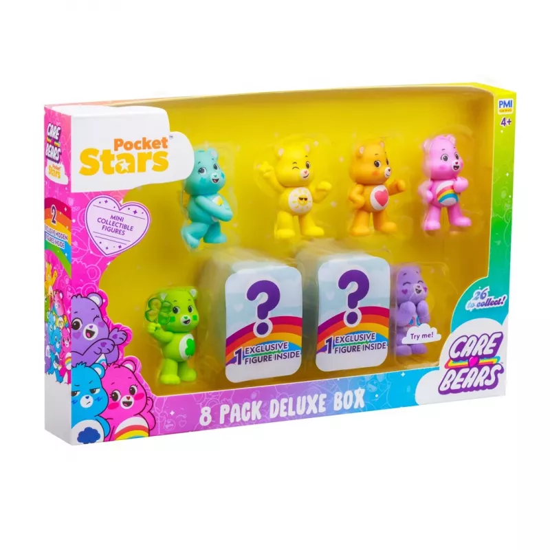 Care Bears S1 figuurit – 8 kpl:n Deluxe-laatikko (valikoima)