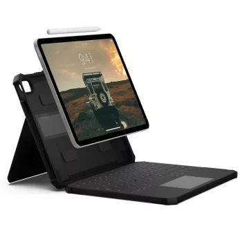 UAG USB-C näppäimistö - suojakotelo näppäimistöllä iPad 10.9 10 gen. / 11 (A16) Apple Pencil -pidikkeellä (musta/harmaa)