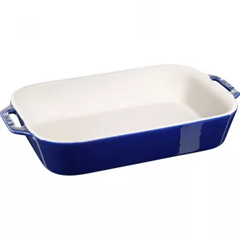 Staub suorakaiteen muotoinen keraaminen vuoka, tummansininen, 34x24x7,6