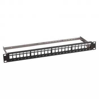 Patch-paneeli 1U 19 tuuman EFB Elektronik jakokeskus 48,3 cm, 24-porttinen 24x RJ45 Keystone Slimline Cat.6A