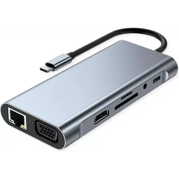 VALUE USB-C-telakka 11-in-1, 4K30 1x(HDMI/VGA/GbE), USB(3xA,1xC,1xC PD) (12.99.1143)