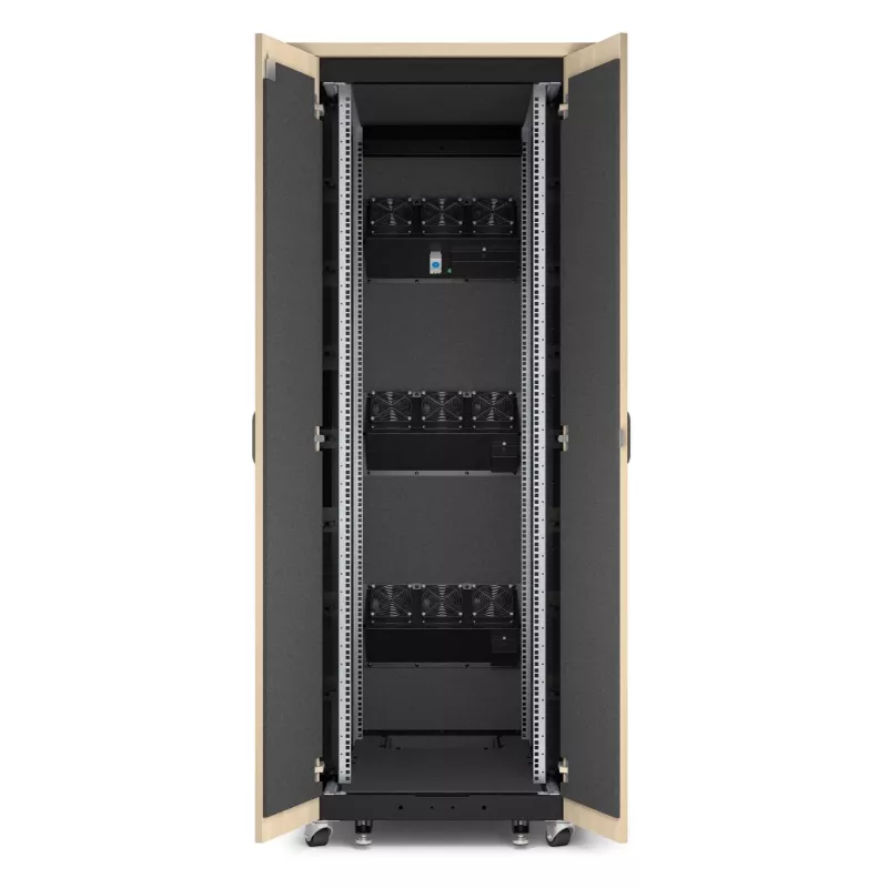 APC NetShelter - kaappi (vaakasuora) - äänieristetty - AC 230 V - vaahtera - 38U - 48,3 cm (19