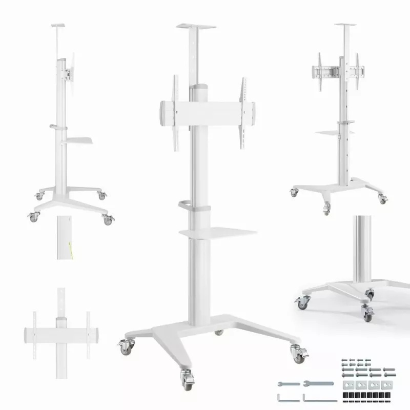 TV-teline lattiajalusta 37-70/WEISS TVS-70T-02-W Gembird