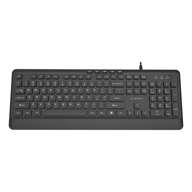 Näppäimistö Multimedia USB ENG/musta KB-MCH-05 Gembird