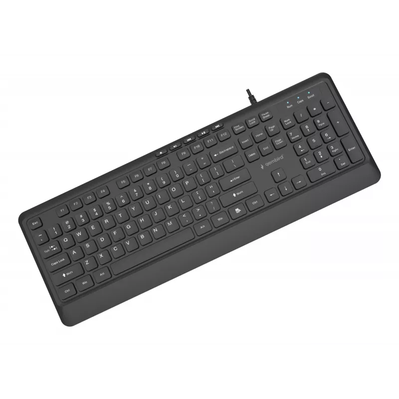 Näppäimistö Multimedia USB ENG/musta KB-MCH-05 Gembird