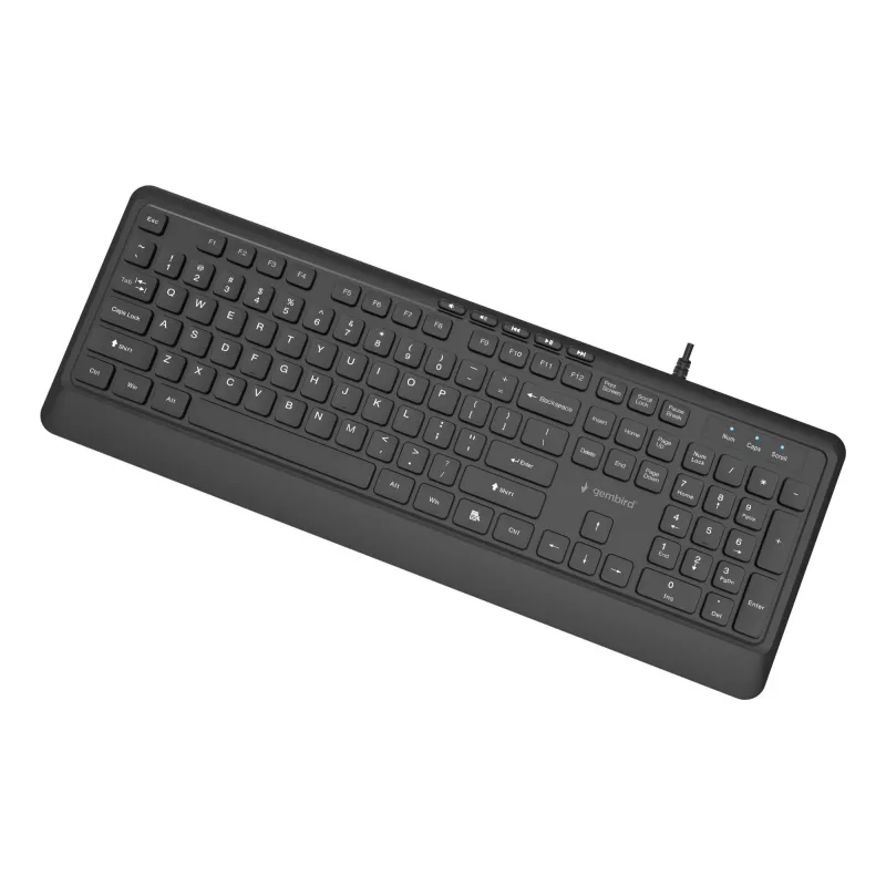 Näppäimistö Multimedia USB ENG/musta KB-MCH-05 Gembird