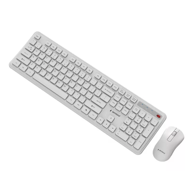 Näppäimistö + hiiri langaton ENG/valkoinen KBS-WPS-01-W Gembird