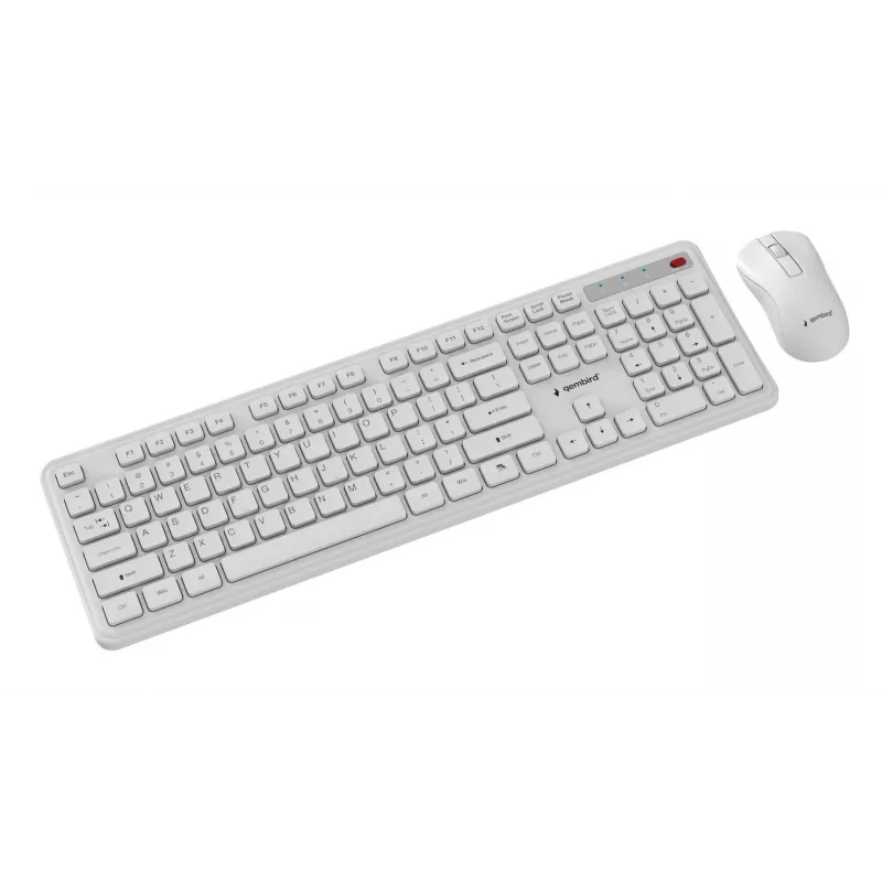 Näppäimistö + hiiri langaton ENG/valkoinen KBS-WPS-01-W Gembird