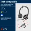 HP Poly Blackwire 8225 stereo USB-C kuulokkeet +USB-C/A sovitin