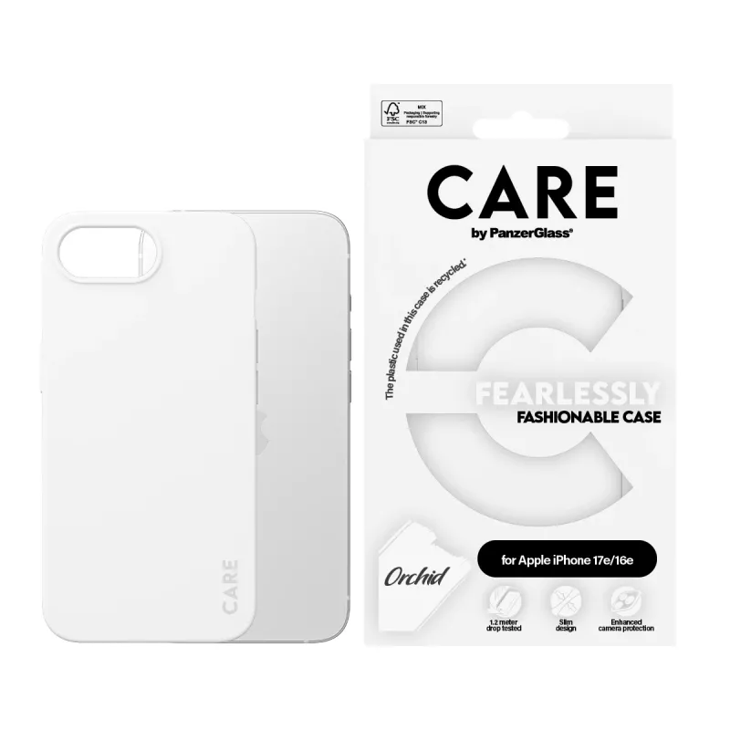 PanzerGlass CARE™ by ® kotelo White Orchid iPhone 17e | 16e, kotelo, Apple - iPhone 16e, Apple - iPhone 17e, valkoinen