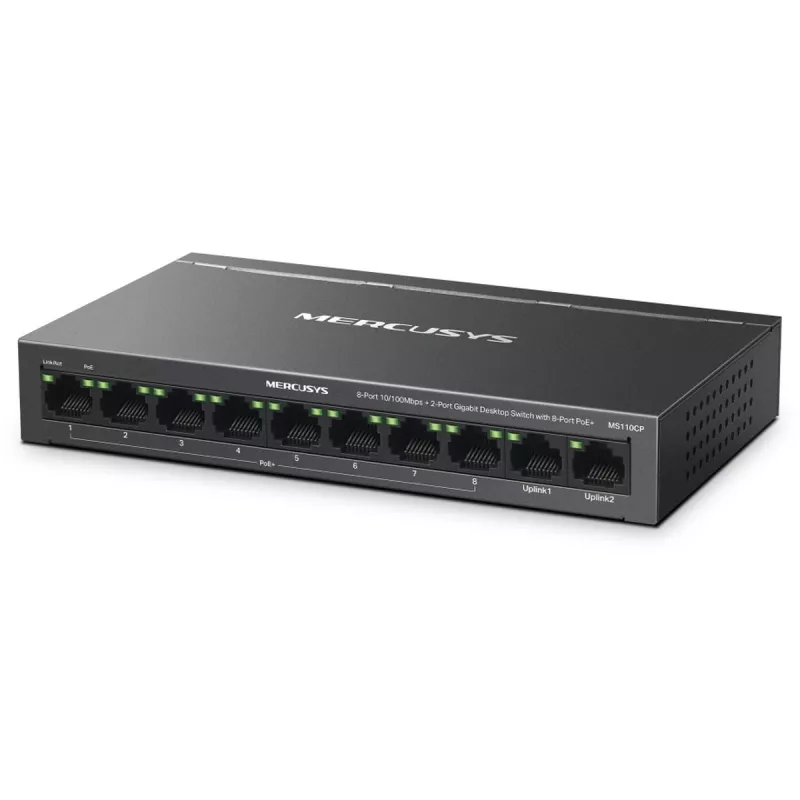 Mercusys MS110CP verkkokytkin PoE-tuella musta