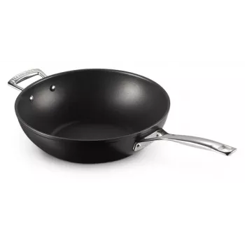 Le Creuset Toughened Non-Stick wok 30 cm musta/hopea