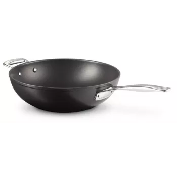 Le Creuset Toughened Non-Stick wok 30 cm musta/hopea