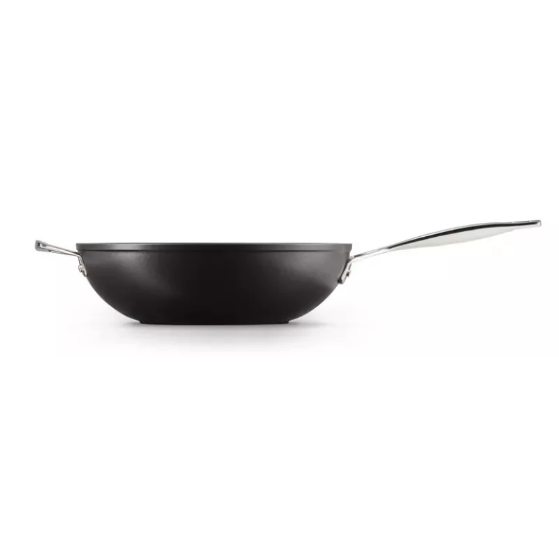 Le Creuset Toughened Non-Stick wok 30 cm musta/hopea