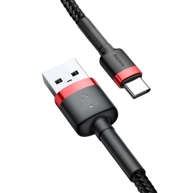 Baseus Cafule USB-C-kaapeli 2 A 3 m (musta+punainen)