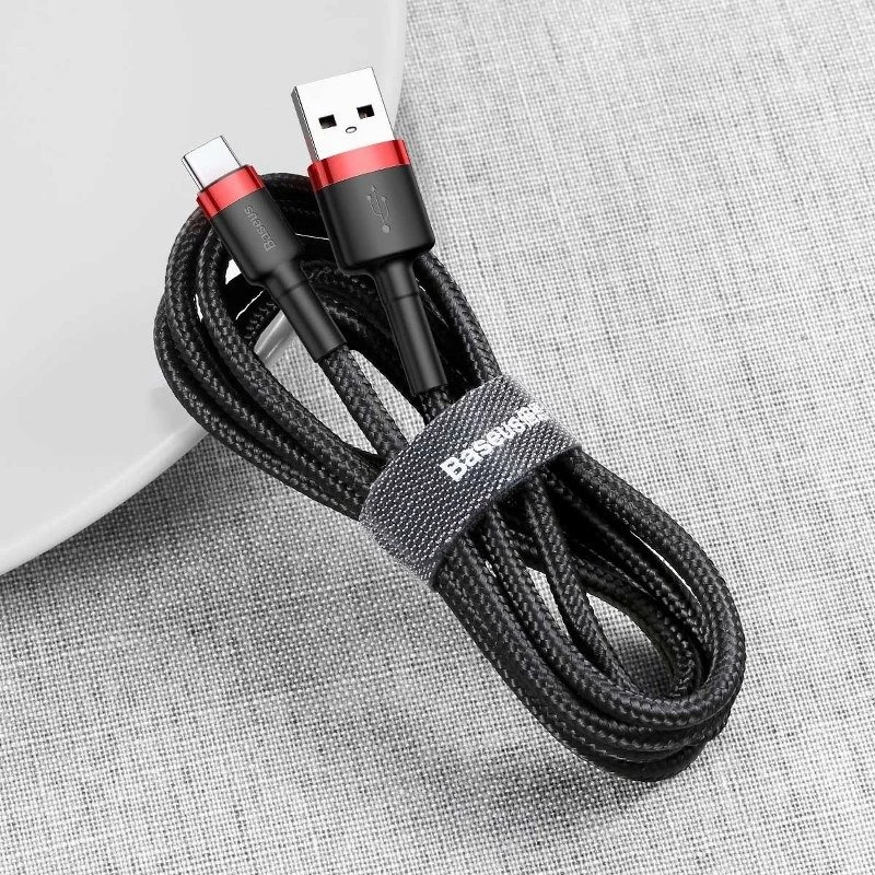 Baseus Cafule USB-C-kaapeli 2 A 3 m (musta+punainen)