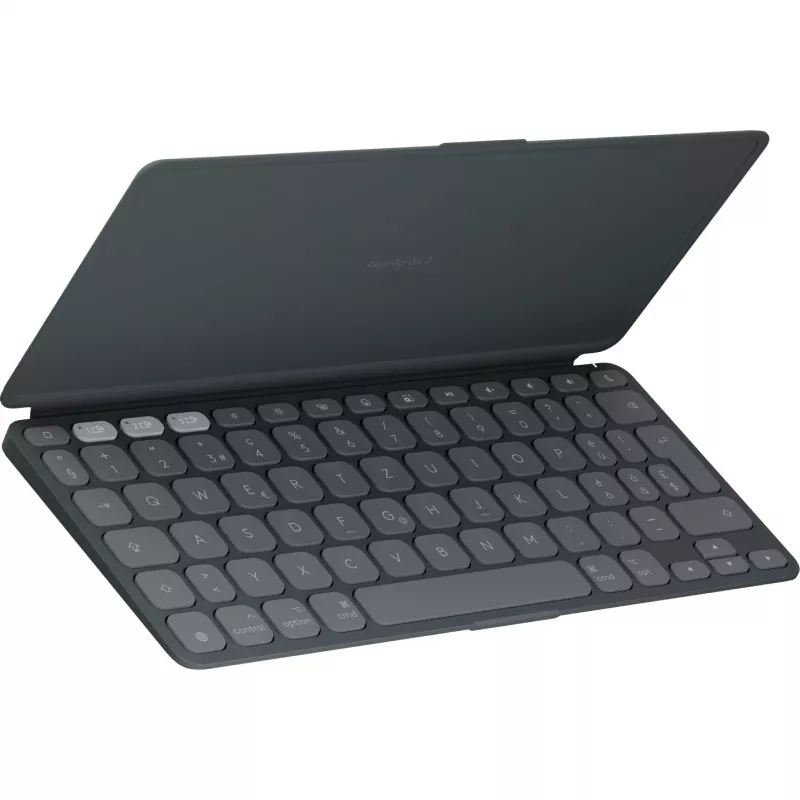 Logitech Keys-To-Go 2 iPadille – näppäimistö – sisäänrakennettu kansi – langaton – Bluetooth LE – QWERTZ – sveitsiläinen asettelu – Graphite (920-013008)