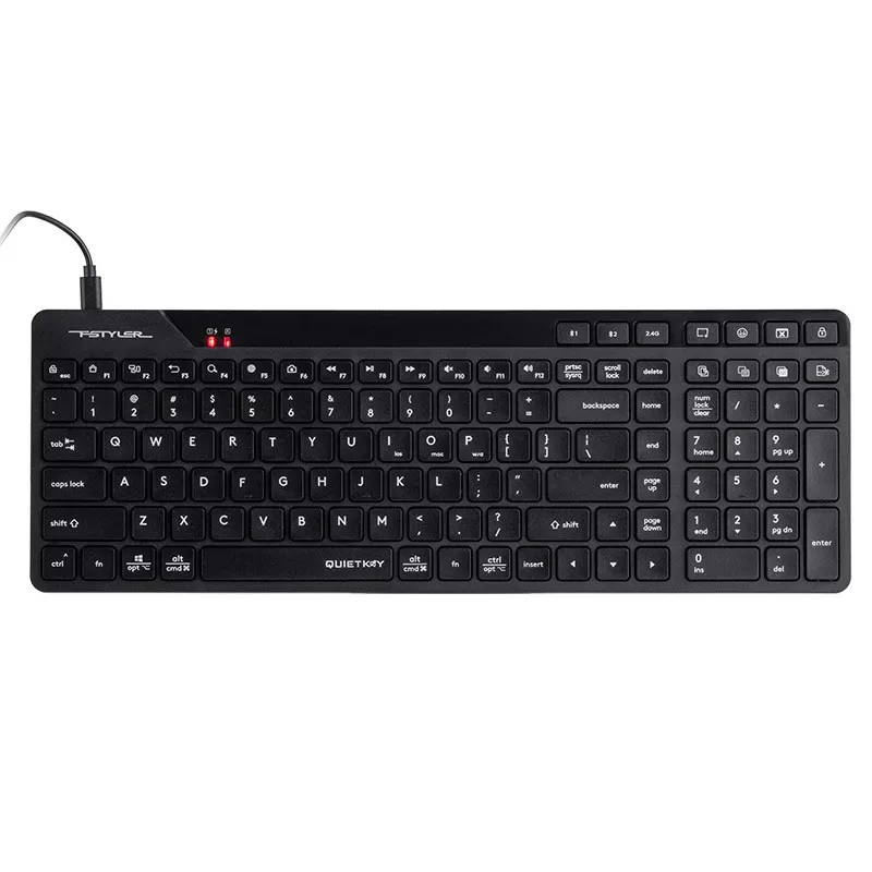 A4Tech Fstyler FBK27C AS 2,4GHz+BT hiljainen näppäimistö, musta