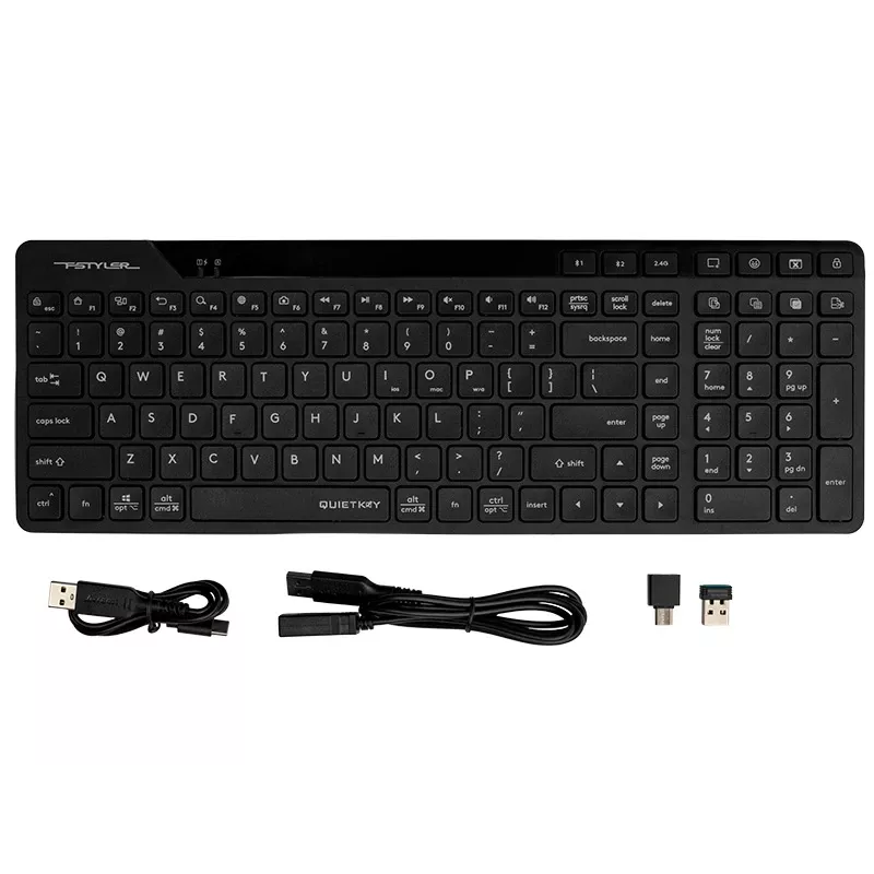 A4Tech Fstyler FBK27C AS 2,4GHz+BT hiljainen näppäimistö, musta