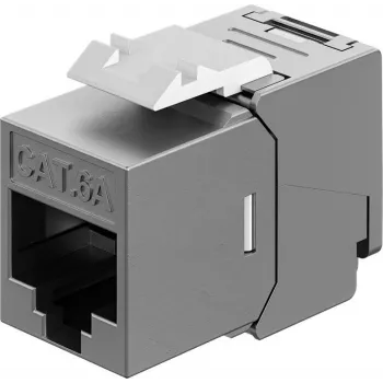 Goobay Keystone-moduulit RJ45 CAT 6A, STP, ohut & Short, maadoitusliitin (77942)