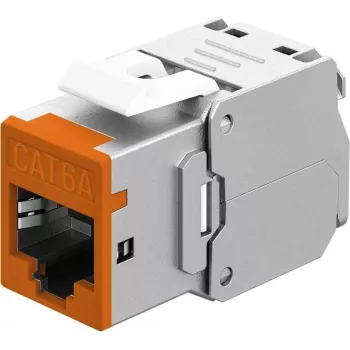 Goobay Keystone-moduuli RJ45 CAT 6A, STP, ohut, oranssi (77947)