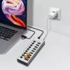 USB3.2 Gen1 -keskitin 10 porttia USB-A/C, virtakytkin