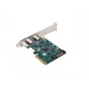 Verkkokortti PCI Express x1 -> 2x USB-C 3.2 Gen 2x1 LED Low Profile