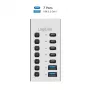 USB-keskitin USB 3.2 Gen1 7 porttia USB-A/C, virtakytkin