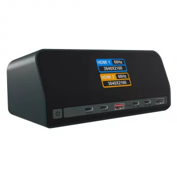 11-in-1-telakointiasema Power Delivery -latausporteilla ja suurella LCD-näytöllä, mukana 160 W GaN-laturisovitin