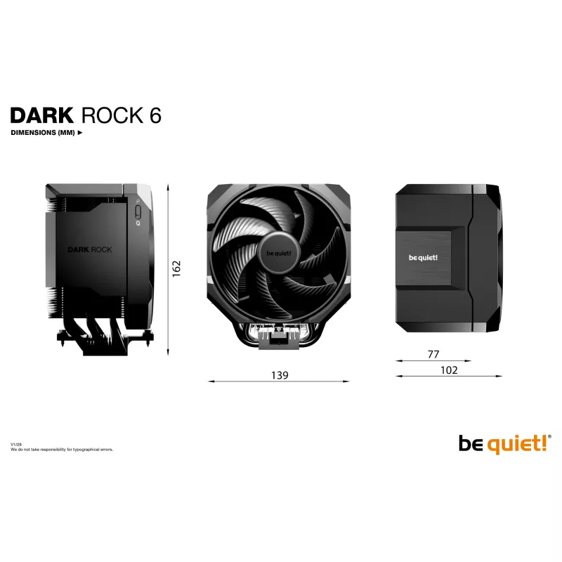 K-jäähdytin be quiet! Dark Rock 6 AMD AM5/AM4 Intel 1851/1700/1200/1150/1151/1155
