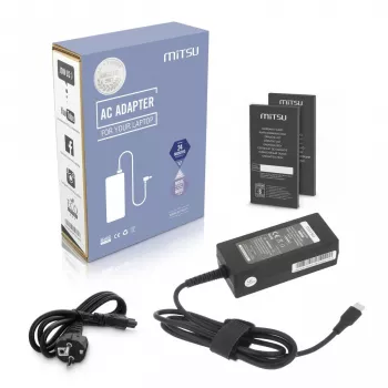 Kannettavan tietokoneen virtalähde 45W USB-C 5V-9V-12V-15V/3A, 20V/2,25A PD
