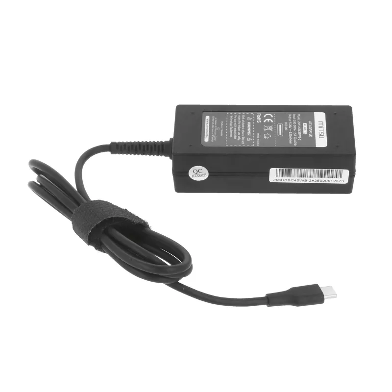 Kannettavan tietokoneen virtalähde 45W USB-C 5V-9V-12V-15V/3A, 20V/2,25A PD