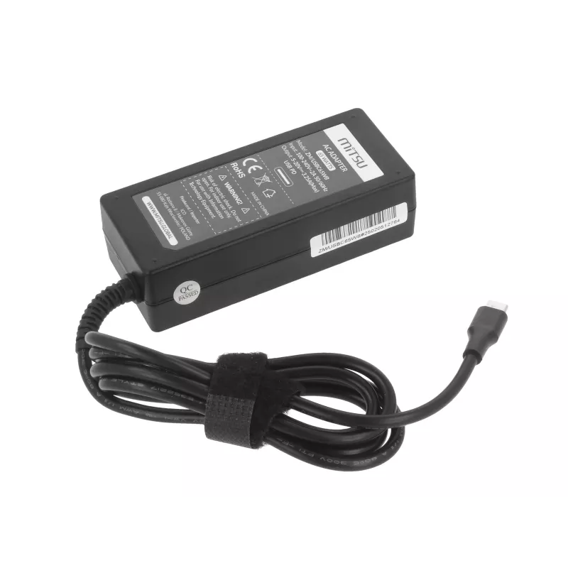 Kannettavan tietokoneen virtalähde 65W USB-C 5V-9V-12V-15V-20V/3A, 20V/3,25A PD