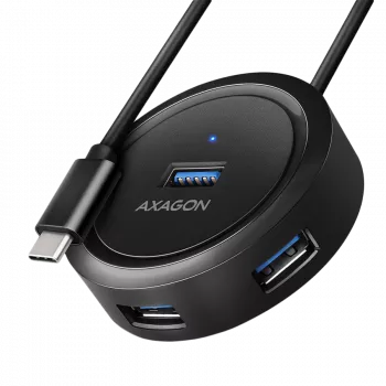 AXAGON HUE-P1C 4x USB 3.2 Gen 1 pyöreä keskitin 30 cm USB-A-kaapeli - kaapeli - digitaali/data