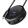 AXAGON HUE-P1C 4x USB 3.2 Gen 1 pyöreä keskitin 30 cm USB-A-kaapeli - kaapeli - digitaali/data