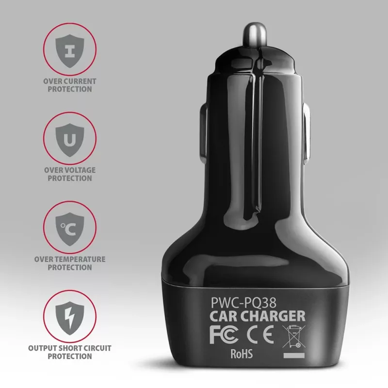 AXAGON PWC-PQ38 38W autolaturi 2x portti USB-A+C
