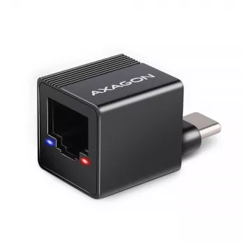 AXAGON ADE-MINIC USB-C 3.2 Gen 1 Gigabit Ethernet -minisovitin, musta