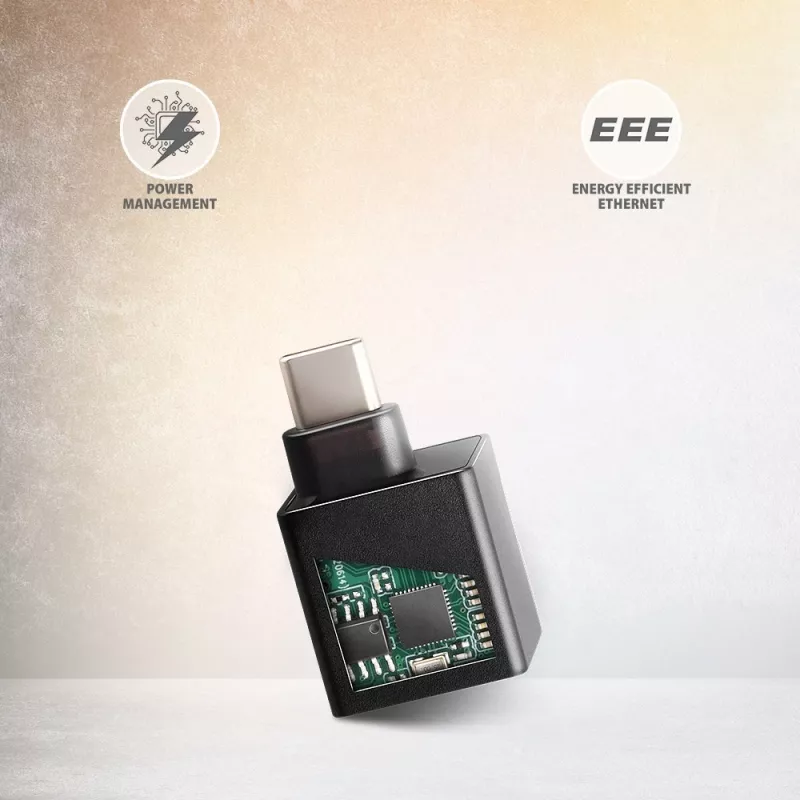 AXAGON ADE-MINIC USB-C 3.2 Gen 1 Gigabit Ethernet -minisovitin, musta