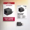 AXAGON ADE-MINIC USB-C 3.2 Gen 1 Gigabit Ethernet -minisovitin, musta