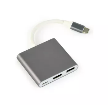 Gembird A-CM-HDMIF-02-SG USB-näytönohjainadapteri 3840 x 2160 pikseliä harmaa