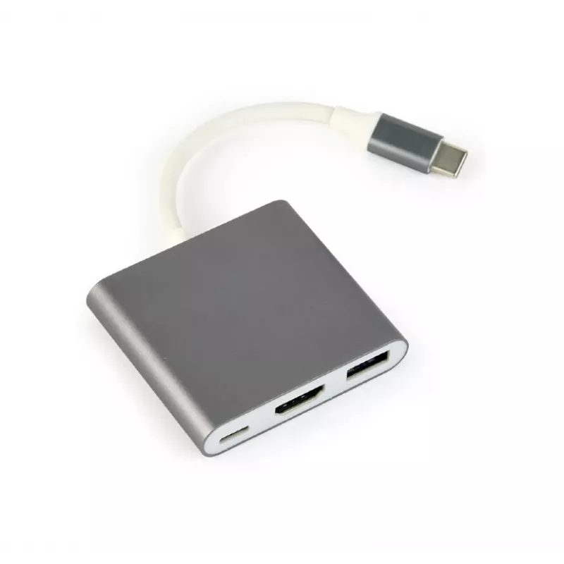 Gembird A-CM-HDMIF-02-SG USB-näytönohjainadapteri 3840 x 2160 pikseliä harmaa