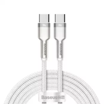 Kaapeli USB-C–USB-C Baseus Cafule, 100W, 2m (valkoinen)
