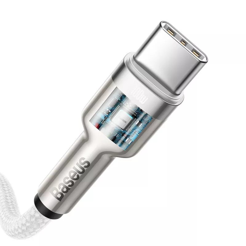 Kaapeli USB-C–USB-C Baseus Cafule, 100W, 2m (valkoinen)