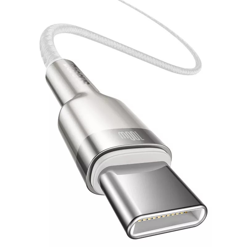 Kaapeli USB-C–USB-C Baseus Cafule, 100W, 2m (valkoinen)